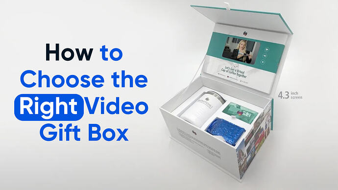 Video gift box with screen and custom packaging for marketing