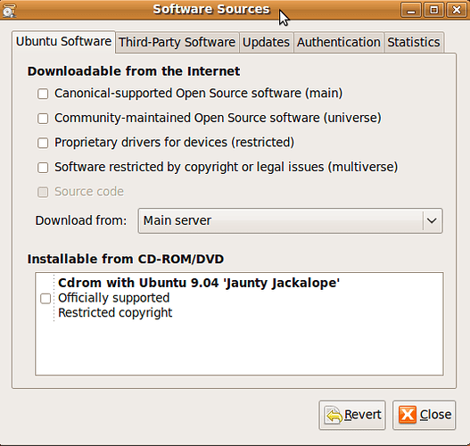 Ubuntu Software tab